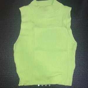 Bright neon yellow/green crop top